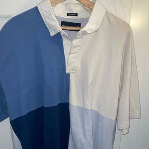 Abercrombie Blue Pane Oversized Polo